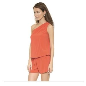NWT Ramy Brook One-Shoulder Lulu Orange Romper